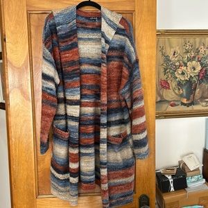 Charlie B sweater jacket with hoodie Size L